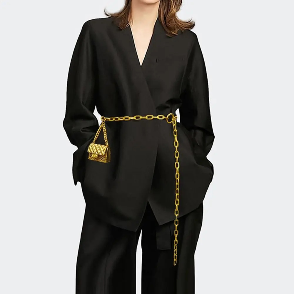 Women Fashion Party Dress Jeans Trousers Gold Chain Belt Tassel Waist Strap Trouser Dress Belts Metal Bag Waistband 250117