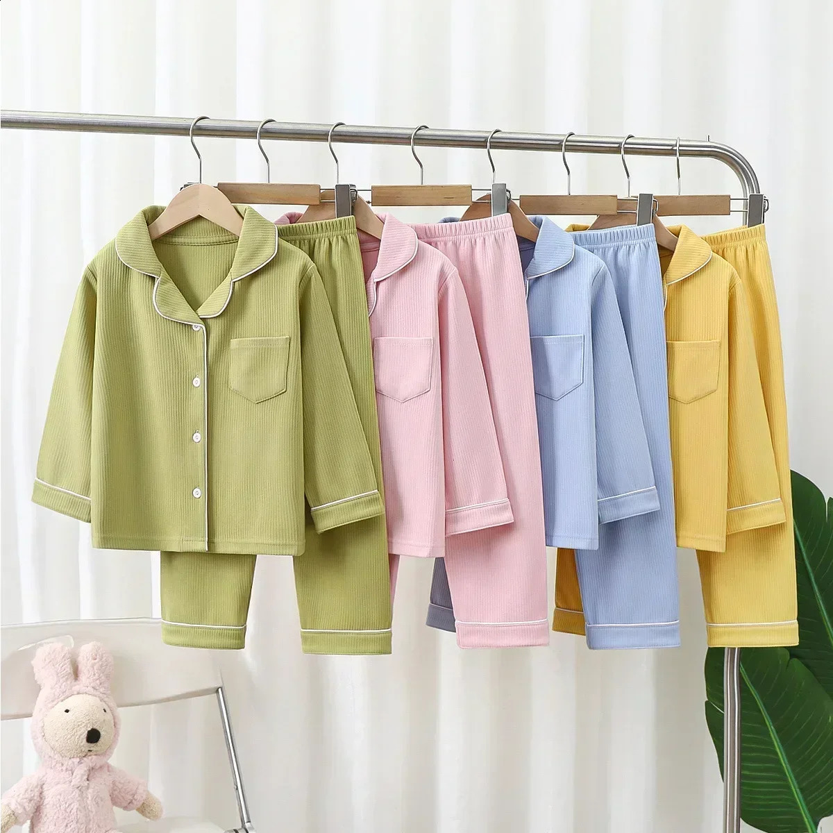 Sping Autumn Baby Girls Pajamas Sets Boy Pyjamas Kids Homewear Cotton Nightwear Childrens Indoor Clothing Pijamas Suit 250121