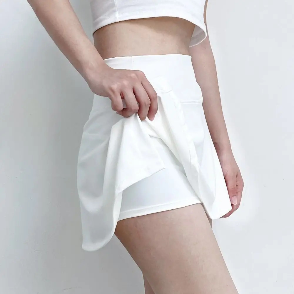Breathable Sports Short Skirt Highwaisted Slim Tennis Black Quick Drying Built in Shorts Summer y250122