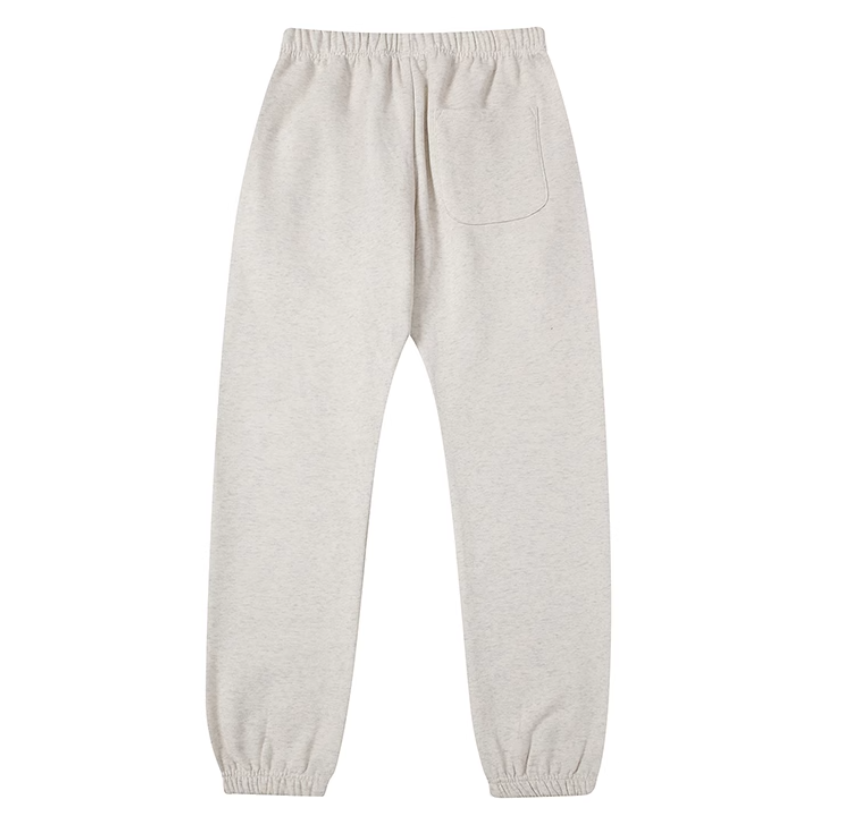 Men's apricot colored loose pants women's black lace up pants casual pants