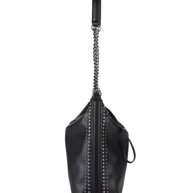 Z Tote 2024 New Black Soft Strap Handheld Willow Nail Single Shoulder Bucket Bag Large Capacity