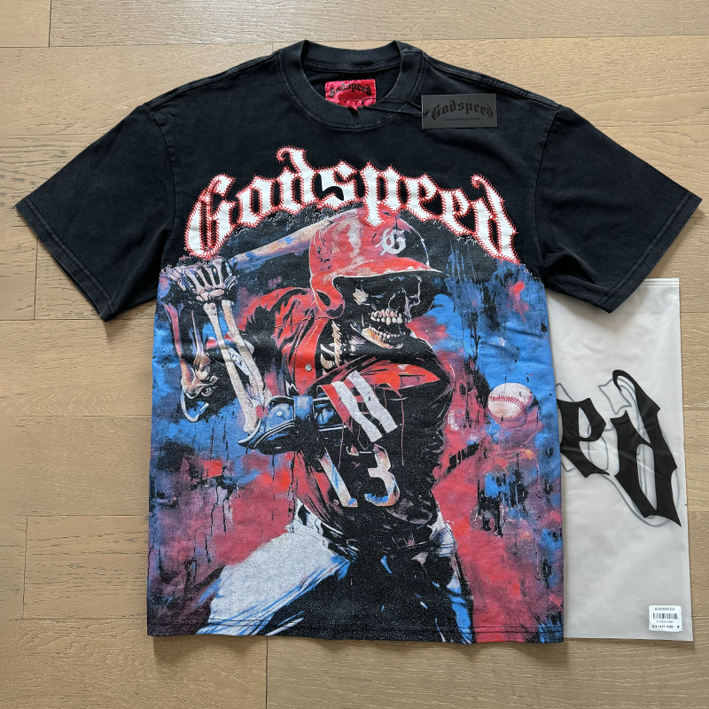 Classic White GOD SPEED T Shirts Letter Seaside Holiday Scenery Print Godspeed Short Sleeve Unisex Tees Tops X250403