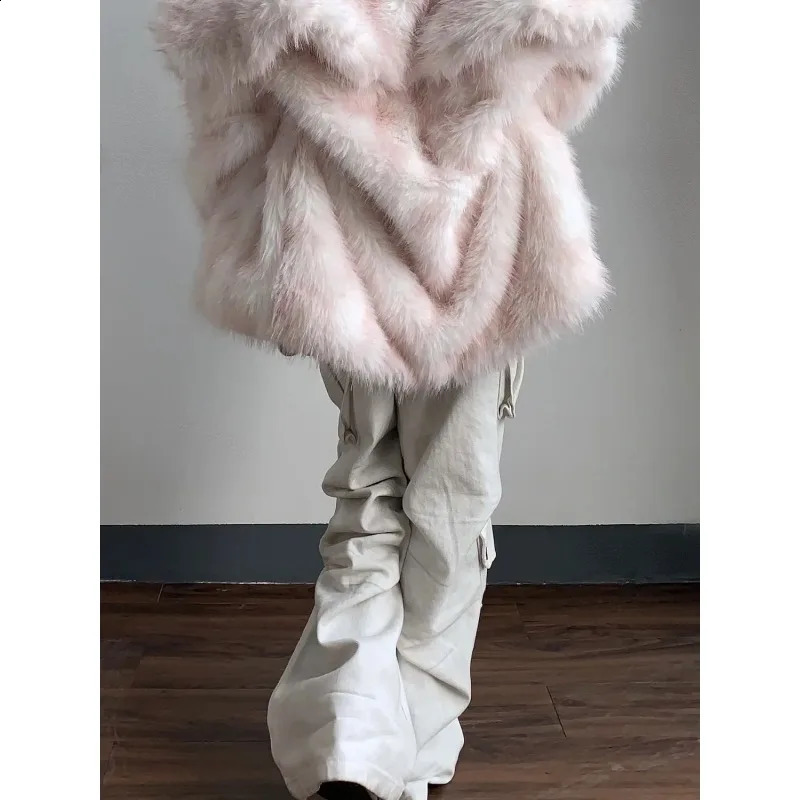 American style distressed dirty washed pleated high waisted jeans for women spring street straight slimming cargo pants