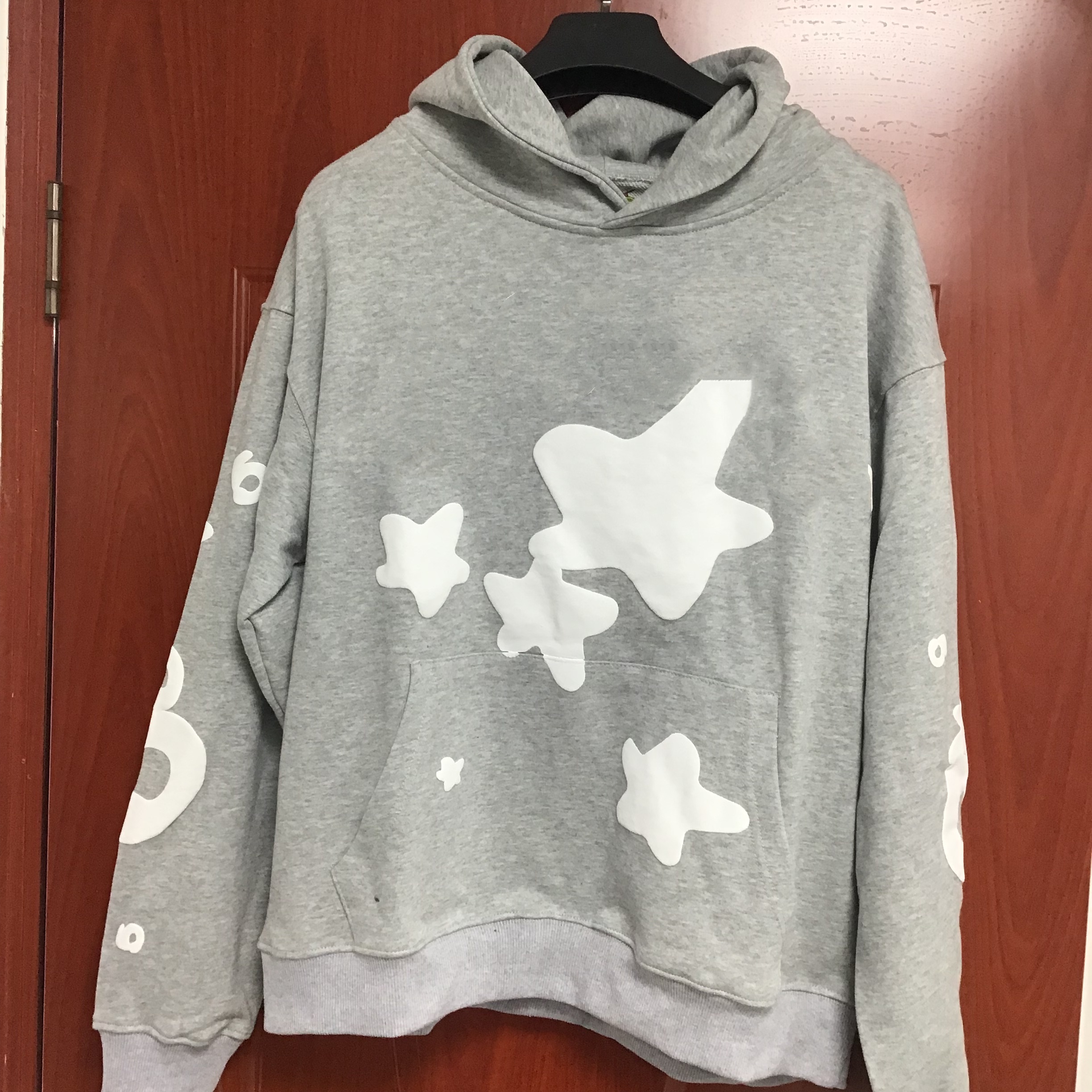 French men's and women's trendy fashion hooded sweatshirt high-quality street three-dimensional head hip-hop loose casual high-end top