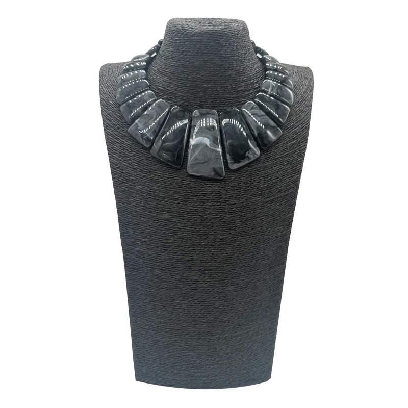 Chunky Statement Turquoise Plate Necklace Earrings Women Boho Choker Female Jewelry Party Gift 250117