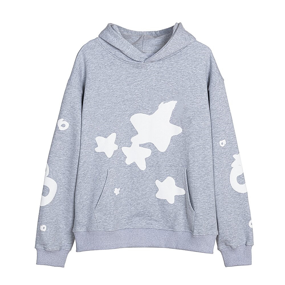 French men's and women's trendy fashion hooded sweatshirt high-quality street three-dimensional head hip-hop loose casual high-end top