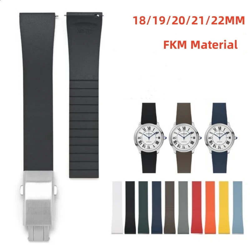 CTS Fluororubber Watch Strap 18mm 20mm 22mm 21mm Fast Release With Buckle Watch Bands FKM Strap For Cut To Size 250121