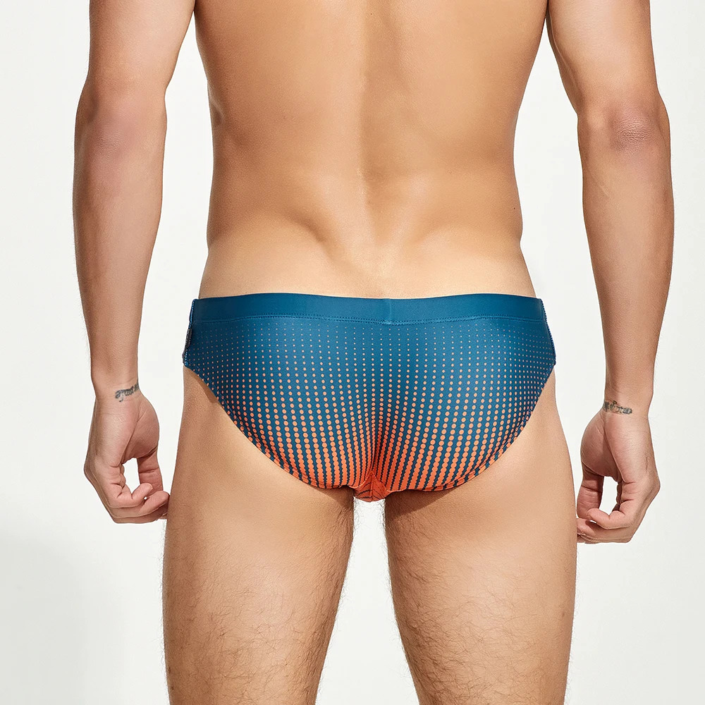 MENS SWIM BRIEFS TRUNKS GRADIENT COLOR BIKINI y250122