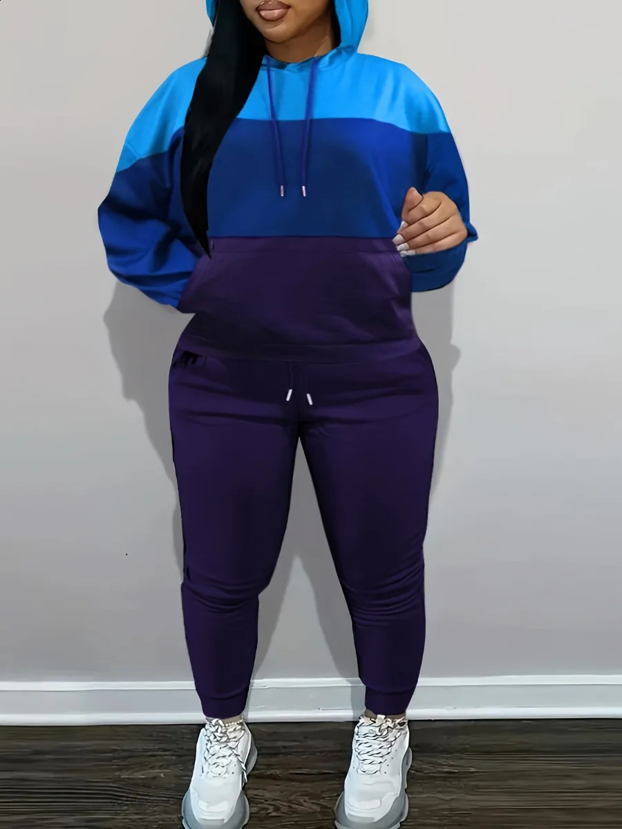 LW Plus Size Hybrid Printed Pocket Track Set Autumn Sports Loose Thick Sweatpants 250122