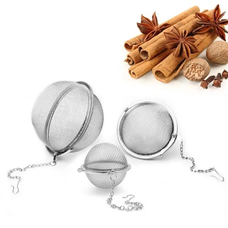 Stainless Steel Tea Pot Infuser Sphere Locking Spice Tea Ball Strainer Mesh Infusers Strainers Filter Infusor Tool