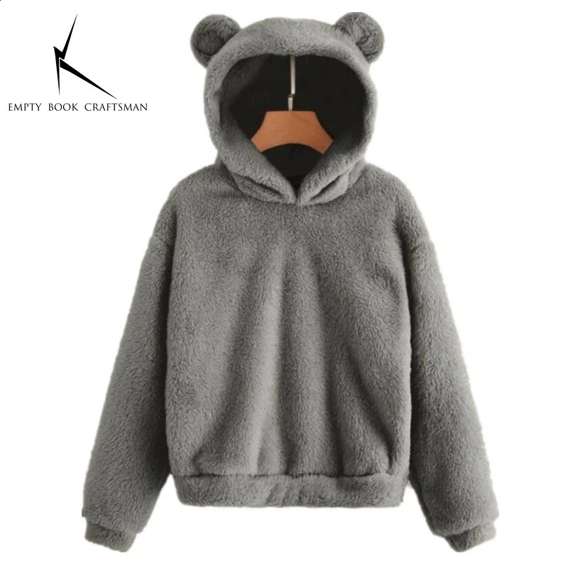 Autumn Winter Womens Hoodies Women Long Sleeve Rabbit Ear Hood Sweatshirt Cute Plush Warm Casual Hoodie Tops 250121