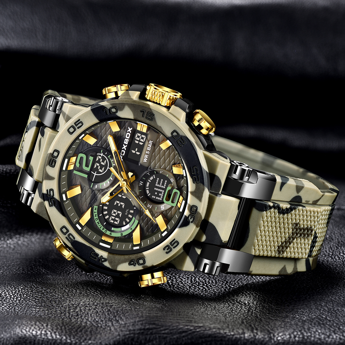 LIGE's new multifunctional fashionable sports timing code watch with waterproof and luminous dual display electronic watch