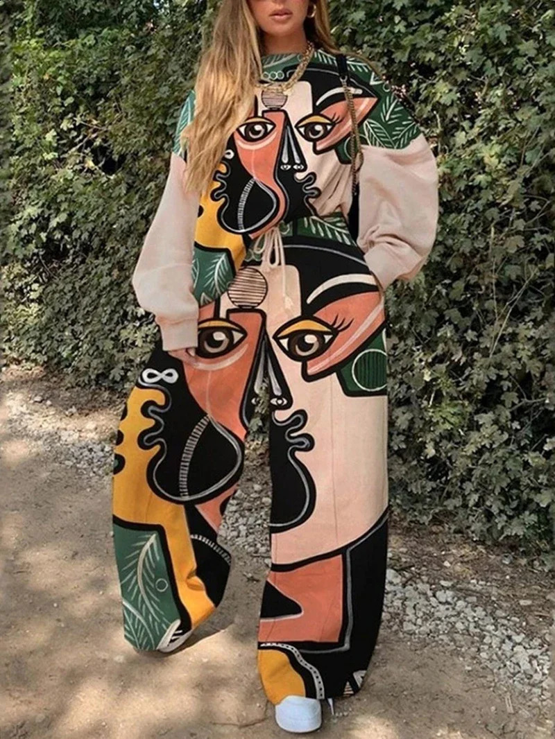 Oversized Tracksuit Women Two Piece Pants Sets Casual Sweatshirt Trousers Suit Streetwear 2 Matching Set Outfit 250120