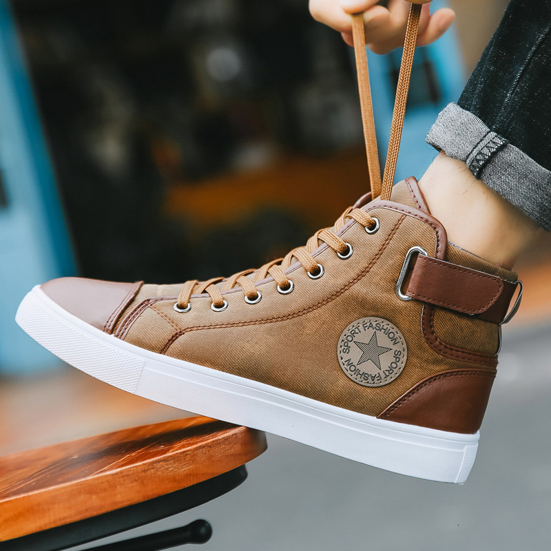 2025 Spring New British Short Boots Korean Edition Trendy Men's High Top Board Shoes