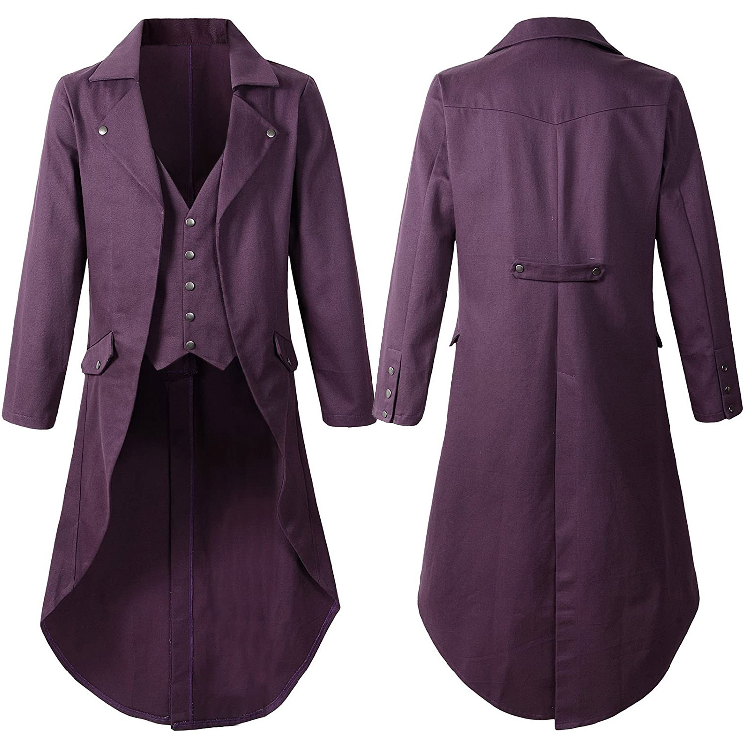 Men's Trench Coats Mens Gothic Tailcoat Jacket Vintage Steampunk Victorian Frock Coat Uniform Medieval Renaissance Vampire Jackets Slim