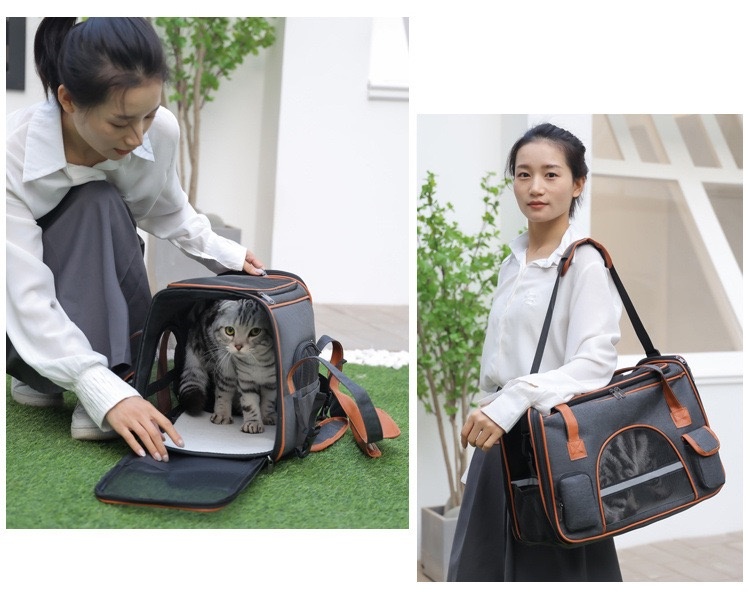 Pet carrier for large cats over 15 LBS Soft side small dog travel carrier Foldable carrying bag Sturdy transport carrier for long distance travel medi