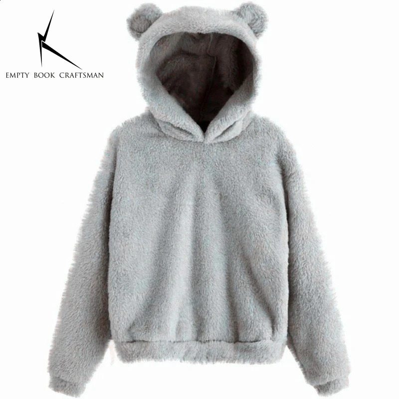 Autumn Winter Womens Hoodies Women Long Sleeve Rabbit Ear Hood Sweatshirt Cute Plush Warm Casual Hoodie Tops 250121