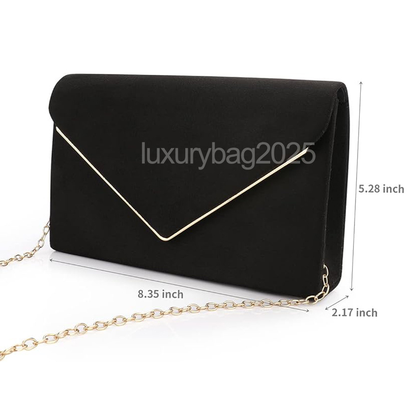 luxury designer bag Clutch Purse for Women Evening Bags Handbags for Wedding Party Cocktail Prom Faux Suede Crossbody Shoulder Bag Evening chain Bag S