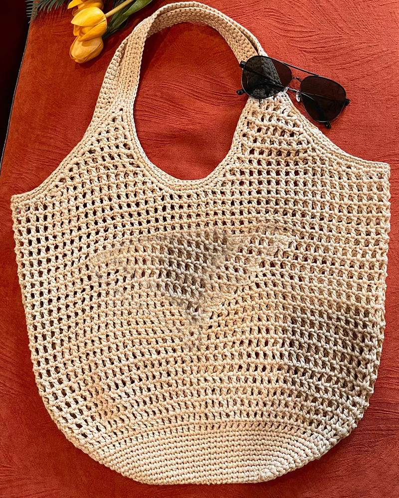 Designer Straw Beach Tote Bag Fashion Women High Quality Summer Hollow Totes Woven Shoulder Bag Handbags