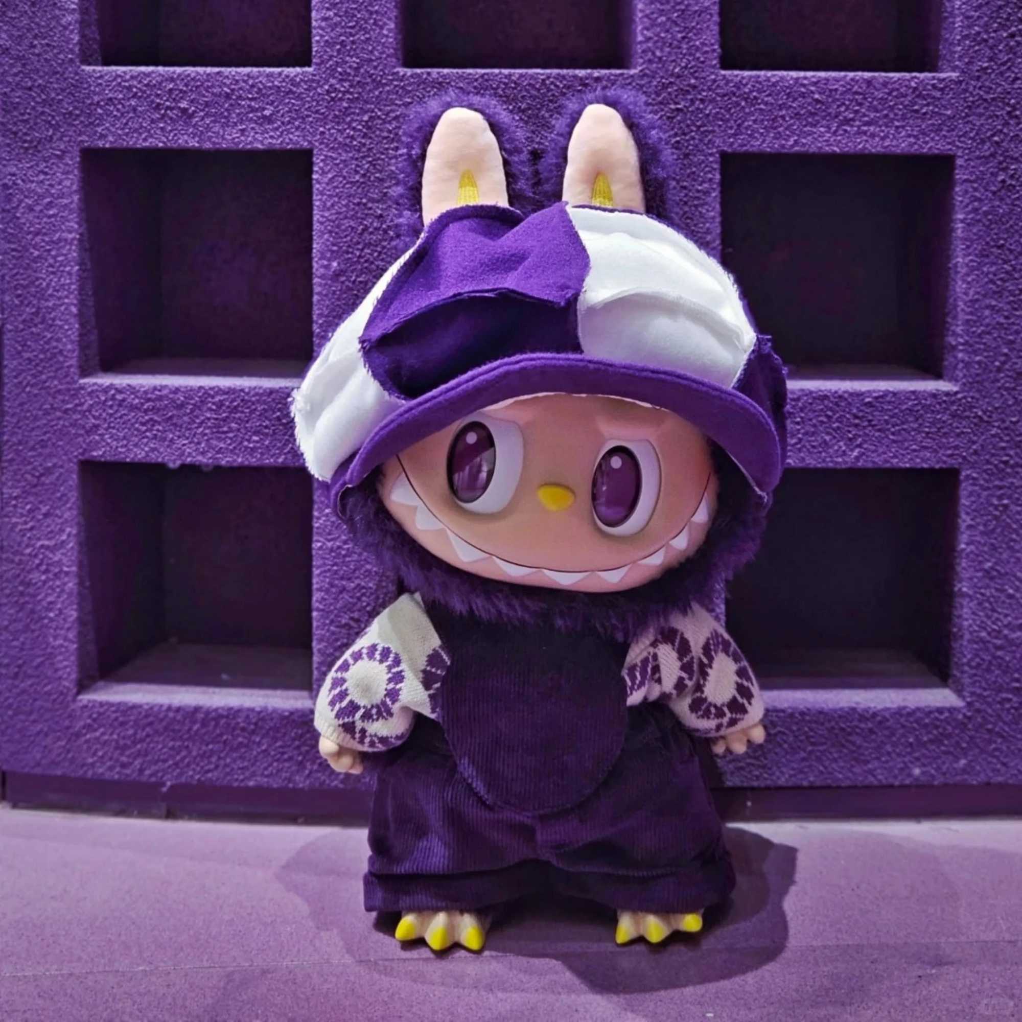 Labubu 40cm High Quality Animation Purple Sweater Monster Fashion Large Proportion Doll Desktop Mystery Box Childrens Toys Gift W250116