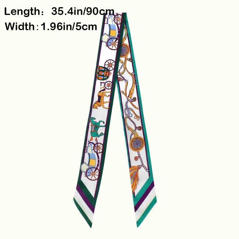 Horse Pattern New Arrival Print La Silk Feeling Riband Scarves Bags Scarf Small Ribbon Hair Band Bandeaus Clothing Match W250118