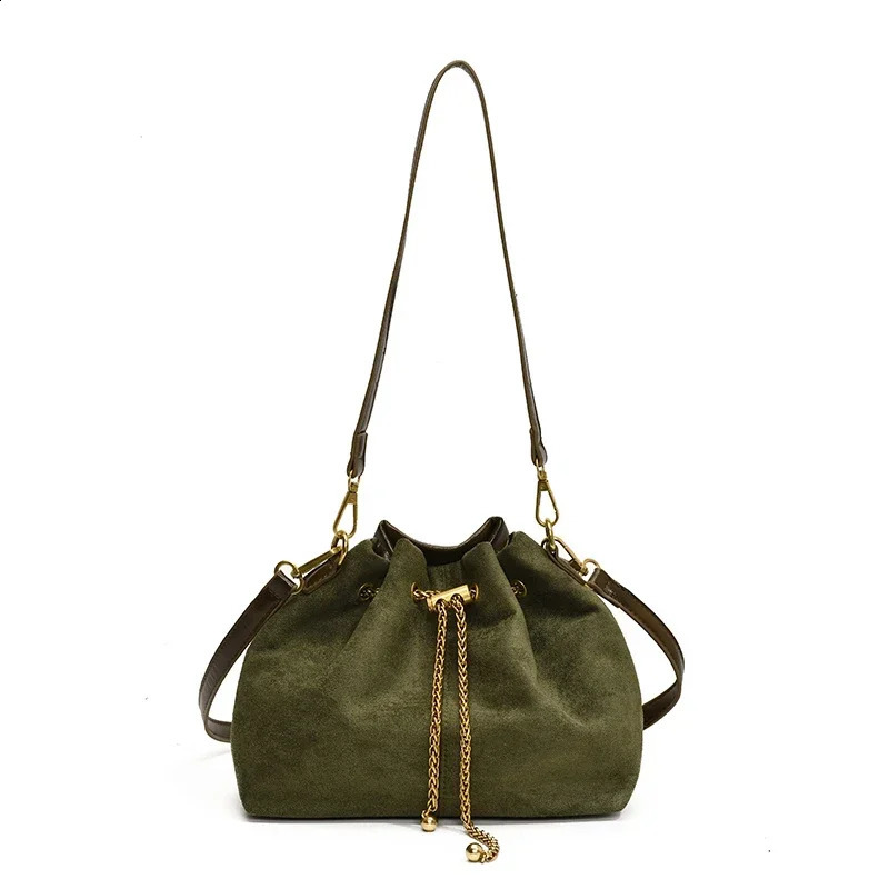 Womens Handbags Soft Solid Faux Suede Simple Commuting Crossbody Sewing Sweet Bags for Women Thread String