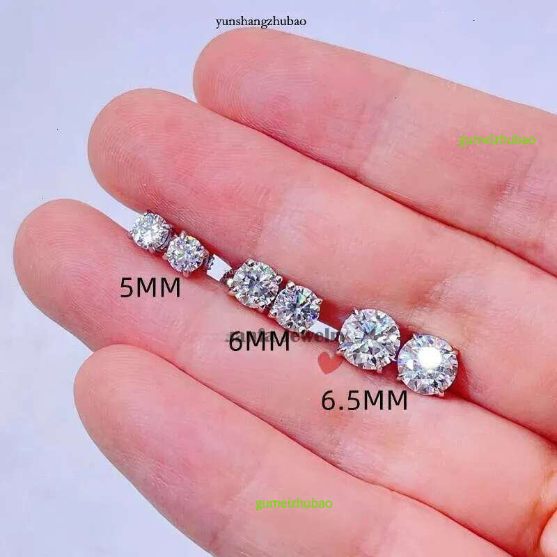 Affordable Price Screw Back VVS Moissanite Hip Hop S Sier 10K 14K Gold Dia Round Solitaire Stud Earrings