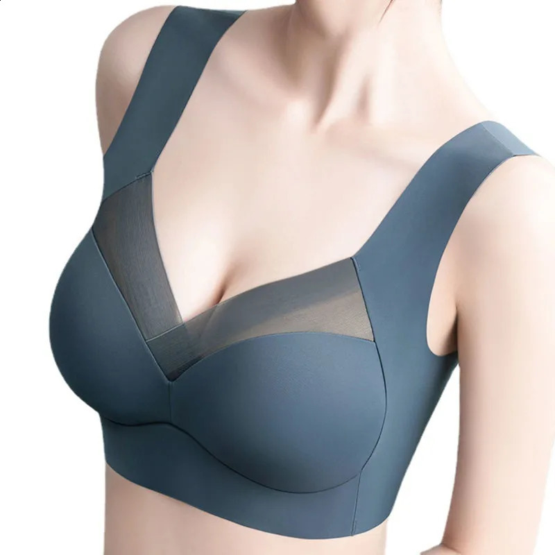 Womens bra largesized seamless thin lace wrapped integrated fixed cup no steel ring strapless vest womens 250122