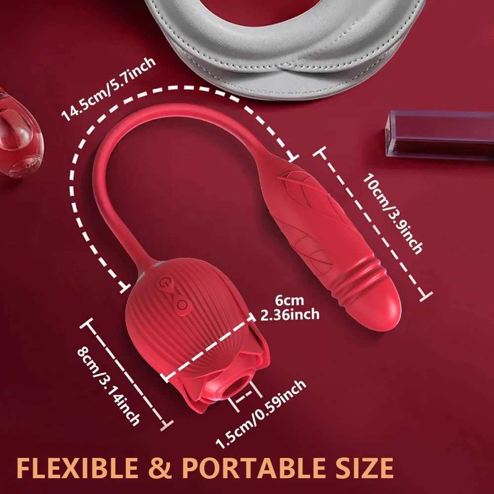 Rose Sucking Vibrator for Women Dildo Thrusting Vibrating Clit Sucker Nipple Clitoris Stimulation Female Sex Toys for Adults W250117