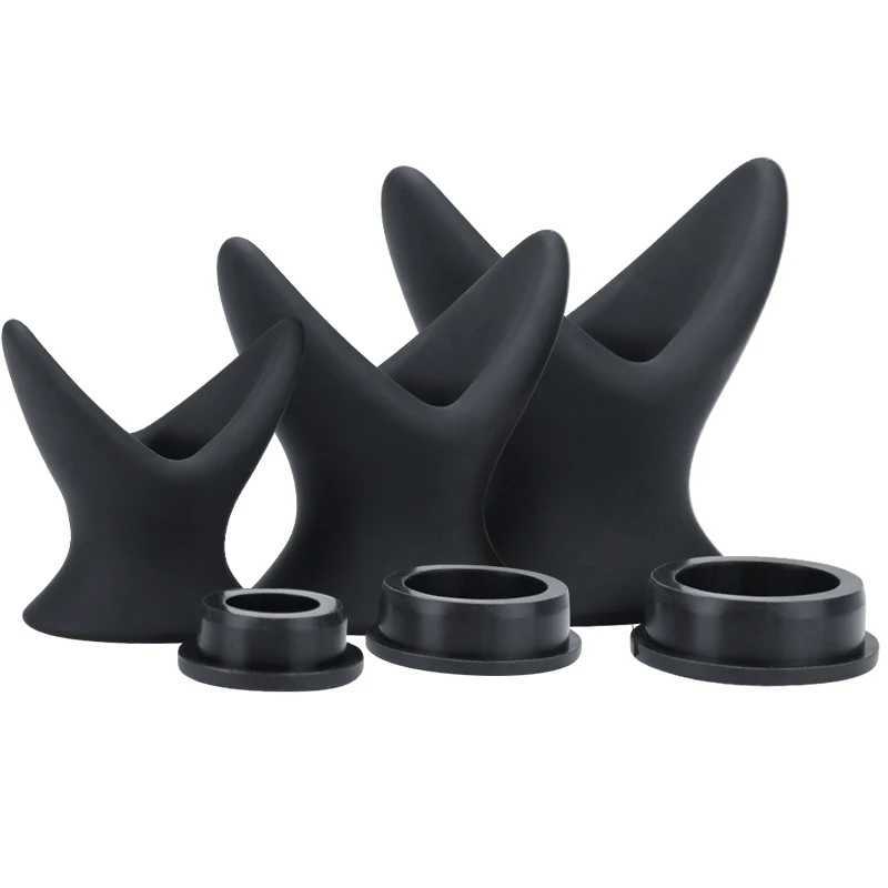 Silicone Hollow Anal Dilator Vaginal Speculum with Cover Expander Butt Plug Men Women Gay Bdsm Masturbation Sex ToysXJ250121