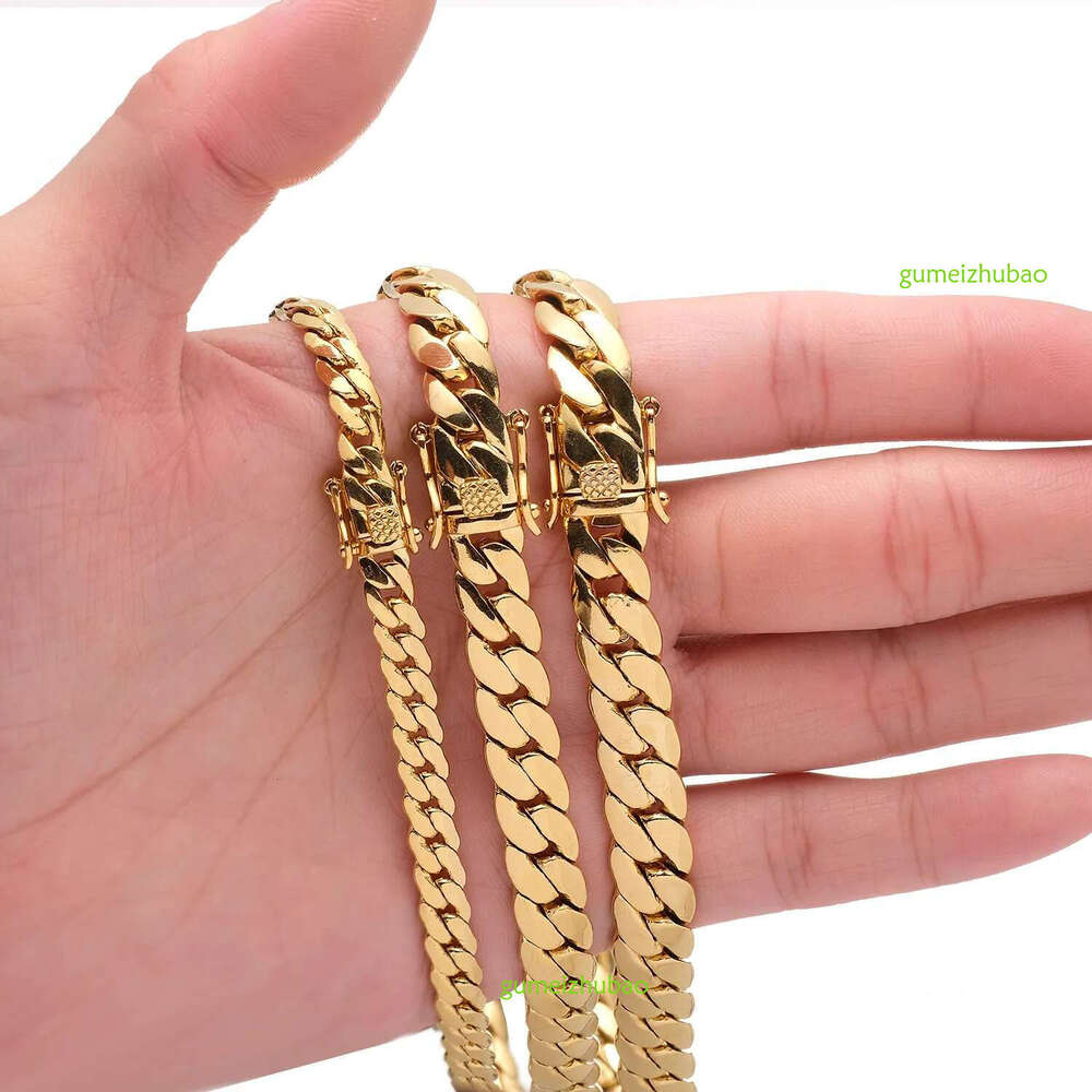 6mm-10mm 304 Stainless Steel Snake Chain Necklace Bracelet Real Gold Plated Jewelry