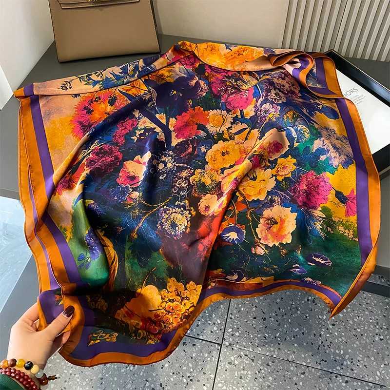 Design Silk Shl Headscarf Womens Fashion Summer Sunscreen Beach Stoll Wrs Bufanda Womens Headscarf Echape New W250118