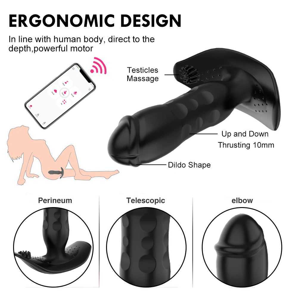 APP Bluetooth Control Telesic Anal Butt Plug Vibrator for Men Prostate Massager Vagina Dildo For Women Sex toys for Men GaysXJ250121