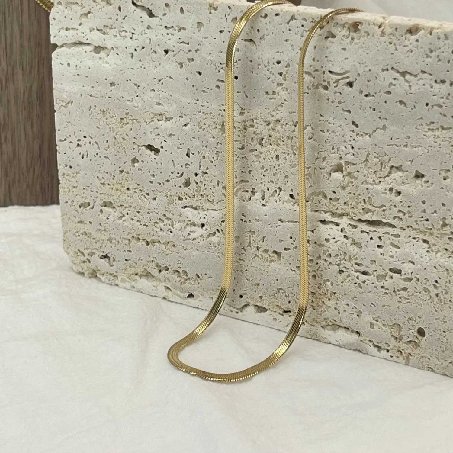 2mm 3mm 4mm 5mm Minimalist Snake Chain Necklace Choker Stainless Steel Herringbone Gold Color Jewelry For Women and MenXJ250121