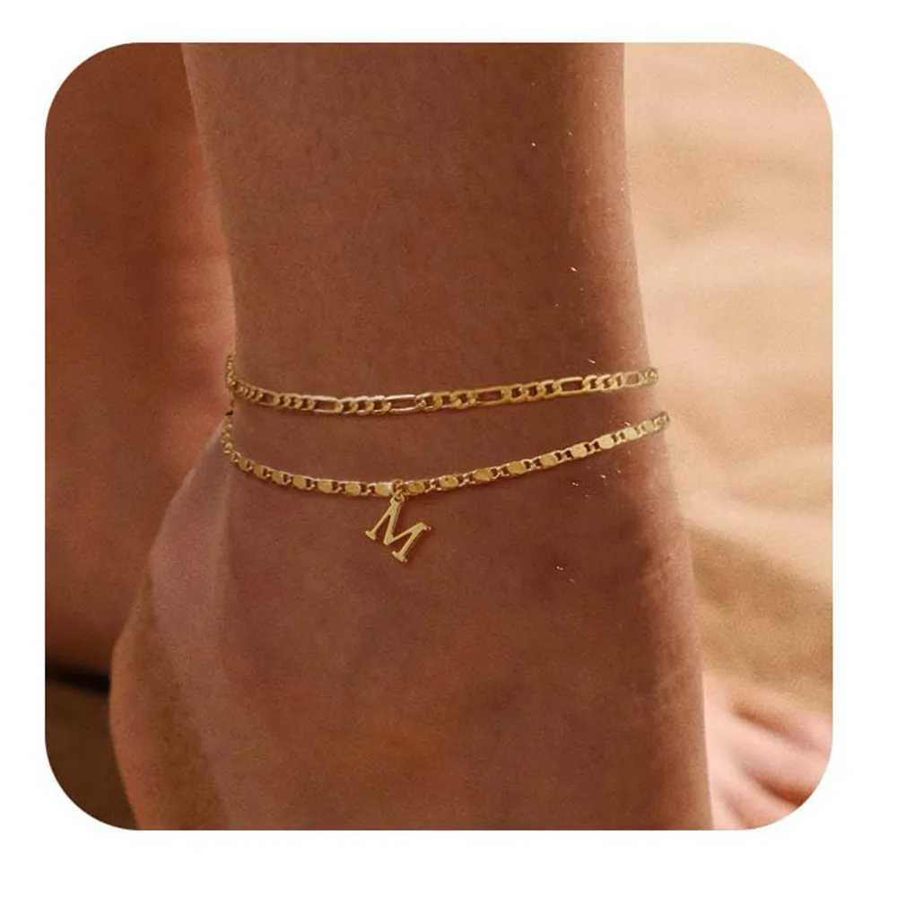 26 Letters A-Z Stainl Steel Chain Anklets For Women Vintage Gold Color Ankle Bracelet Anklet Beach Jewelry Summer AccoriesXJ250121