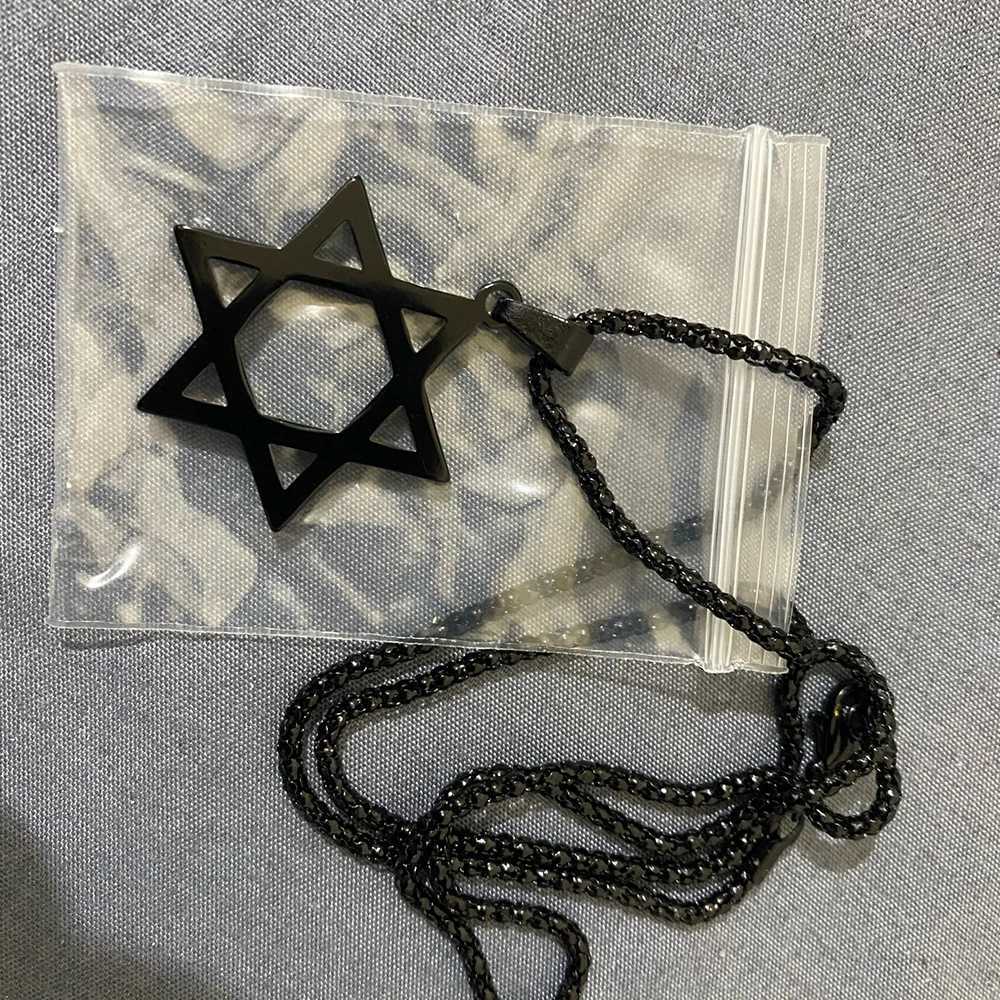 Classic Mens Star of David Pendant Necklace in Black Gold Silver Color Stainless Steel Israel Je Jewelry Free Chain 24 inchXJ250121