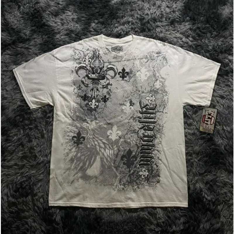 Retro fashion printed round neck short sleeved Y2K Gothic rock clothing couple global sports T-shirt personalized top W250117