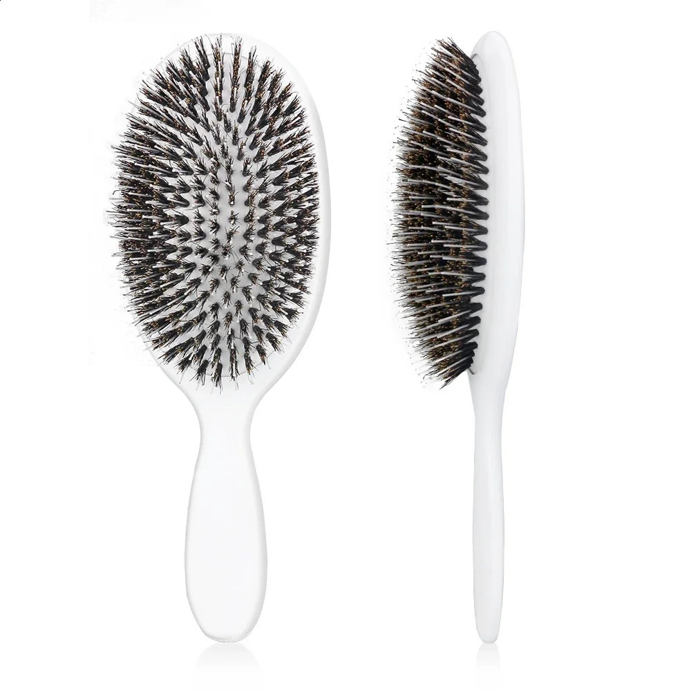 Boar Bristle Paddle Hair Brush Massage Comb Anti Static Detangling Hair Comb Scalp Care Massage Brush Barber Hairdressing Tools 250120