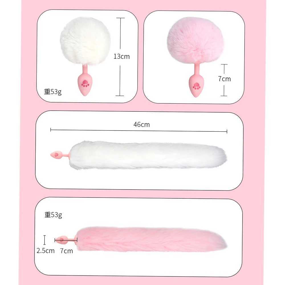 Sexy Fox Anal Plug Tail Silicone Anal Toys for Women Men Butt Plug Small Tail Cat Rabbit Anal Plug Cute Play Sex Toys for AdultXJ250121