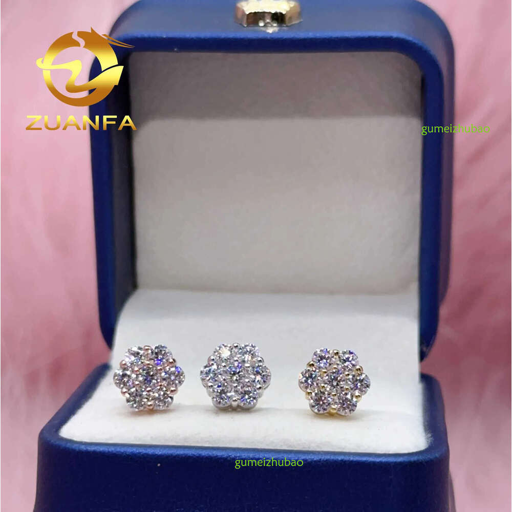 Pass Dia Tester Classic wer cluster Stud Earrings Sterg Sier Moissanite Hip hop Earring for unisex