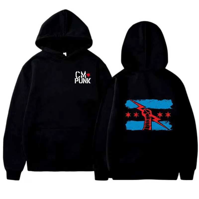 Autumn and Winter New Famous Wrestler Returns to CM Punk Mens Solid Hoodie Fashion Print Street Sports Casual Top PulloverXJ2500118