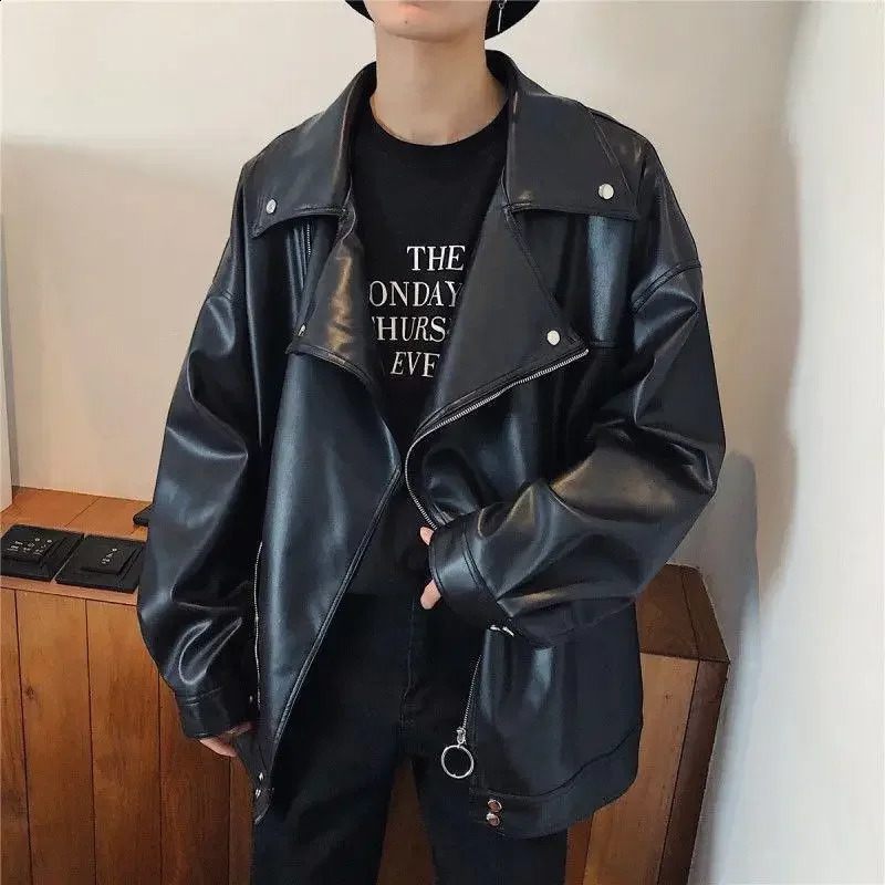 Trendy Leather Jacket for Men Casual Man Coat Korean Reviews Many Fast Delvery Stylish Harajuku Y2k Cold Vintage In Deals 250110Z