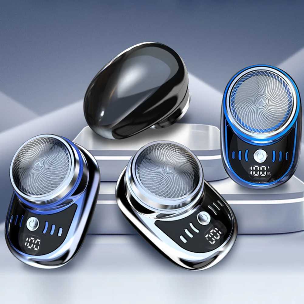Mini Mens Electric Shaver Facial Beard Trimmer Portable USB Charging Shaver with Digital Display for Mens Care EquipmentW250117