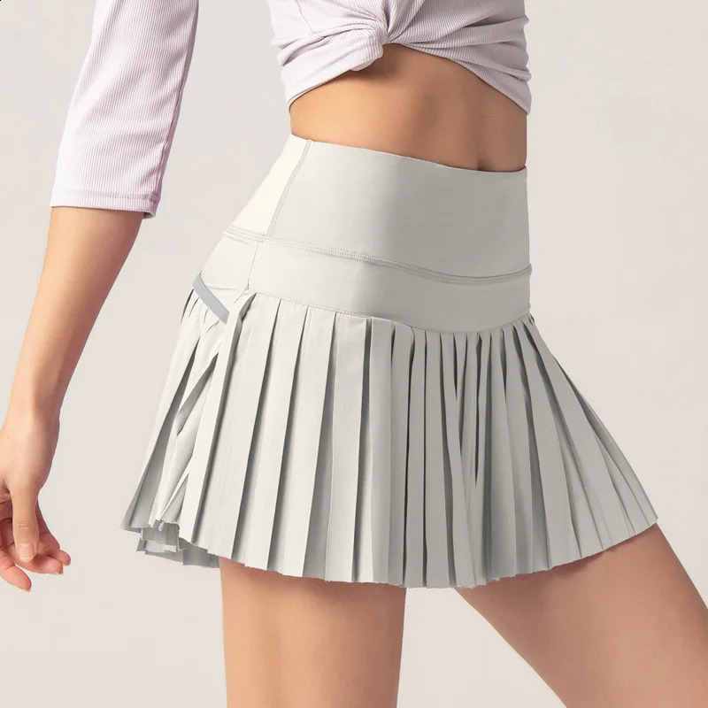 Summer Women Sports Anti Expre Pleated Golf Tennis Skirts Fitness High Waist Elastic Athletic Run Shorts With Pocket 250122
