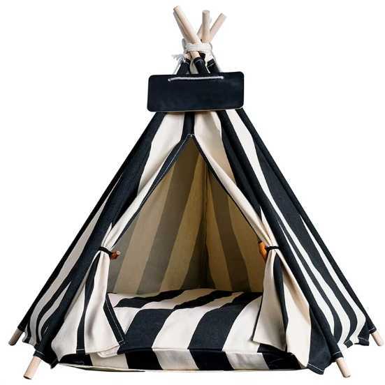 Pet Tent House Dog Bed Portable Removable Washable Teepee Puppy Cat Indoor Outdoor Kennels Cave with Cushion and Blackboard X250125