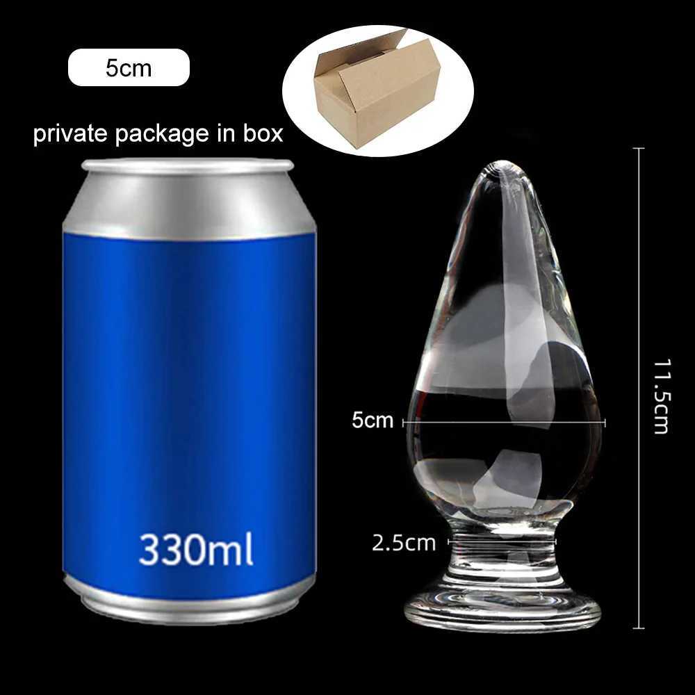 5/5.5cm Glass Anal Plug Smooth Lead-Free Glass Butt Plug Anal Dilatation Training Sex Toys For Women Men Gay Prostate MassageXJ250121