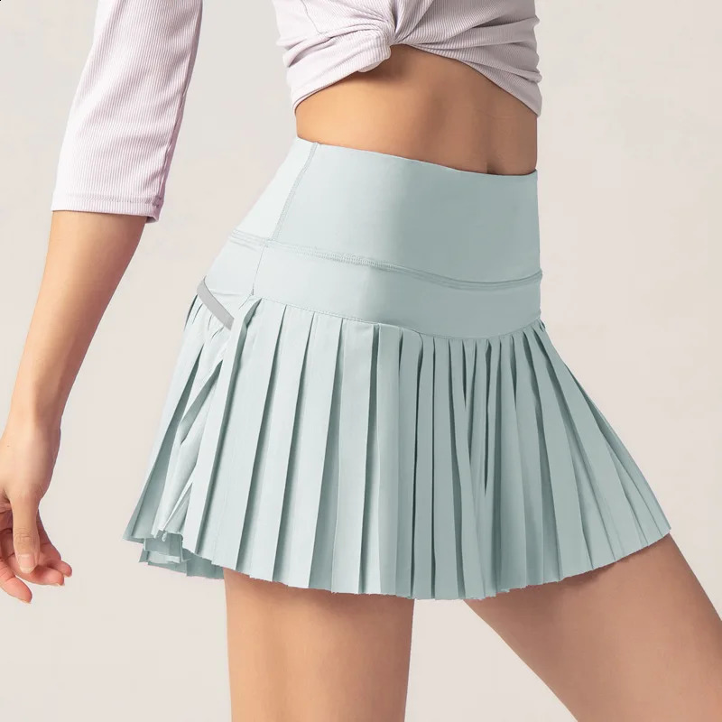 Summer Women Sports Anti Expre Pleated Golf Tennis Skirts Fitness High Waist Elastic Athletic Run Shorts With Pocket 250122