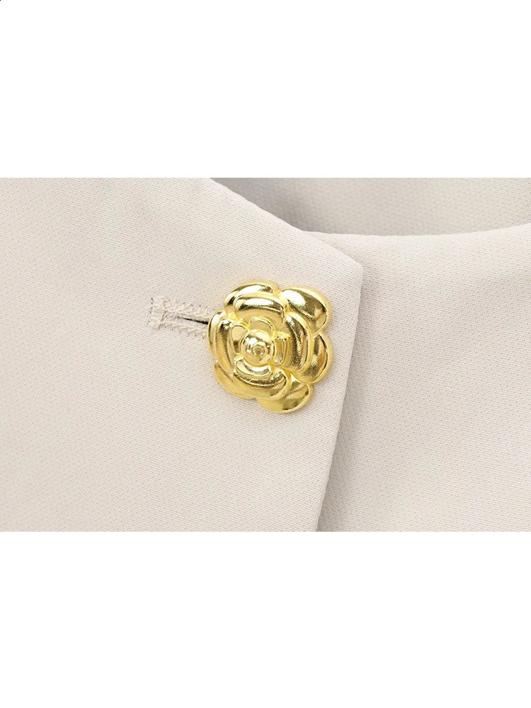 TRAF Fashion Beige Women Pant Suit Set Office Ladies Business Work Wear Single Breasted Blazer Jacket Chic Straight Leg Pants 250114Z