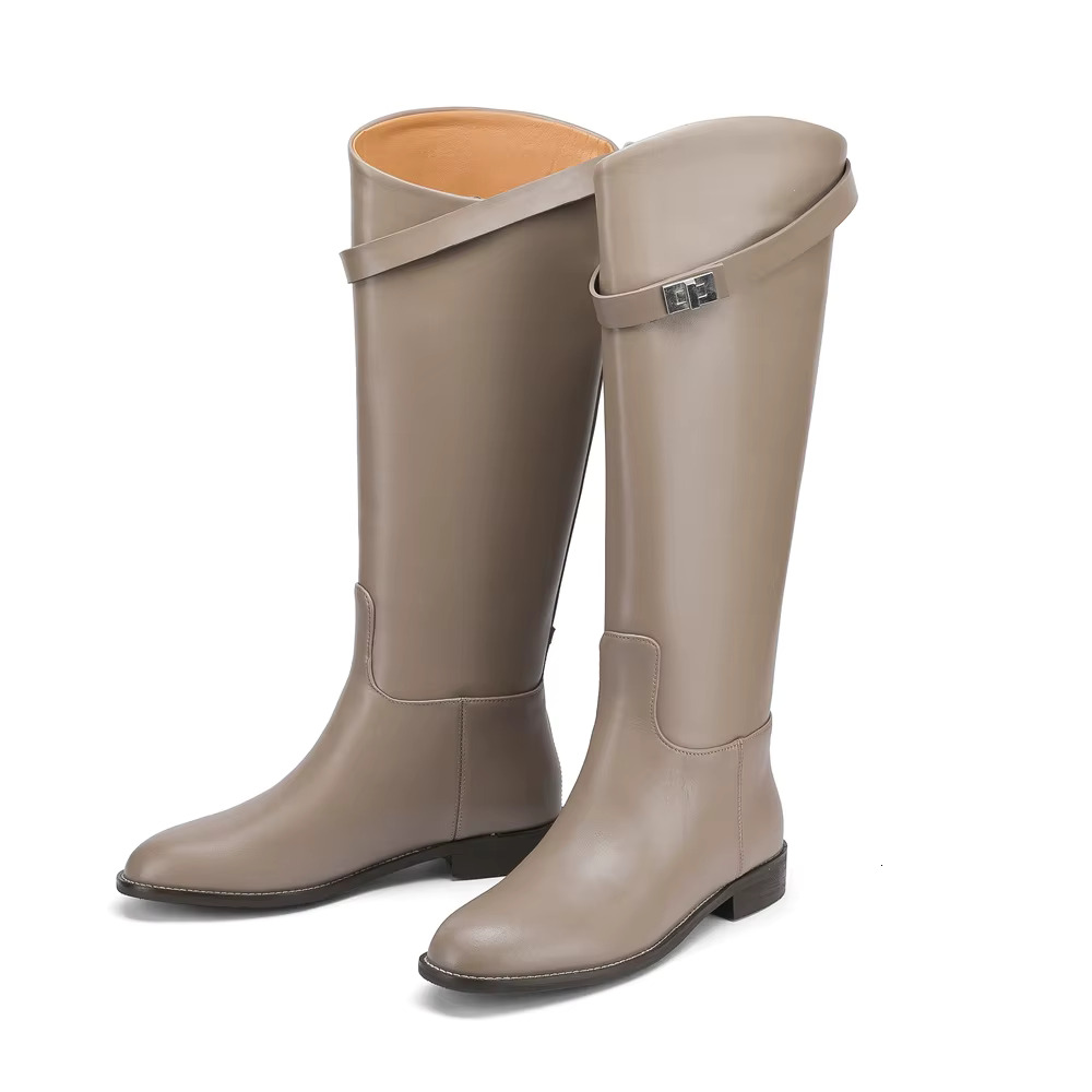 FEDONAS Ins Fashion Women Knee Genuine Leather Thick Heels Long Motorcycle Female High Warm Knight Boots