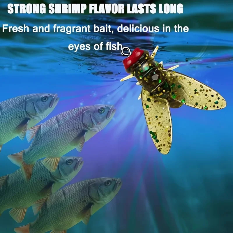 20 pieces/box of biomimetic fly fishing bait soft fly hook soft bait with hook adding attractive fishing equipment for salmon and trout 250109